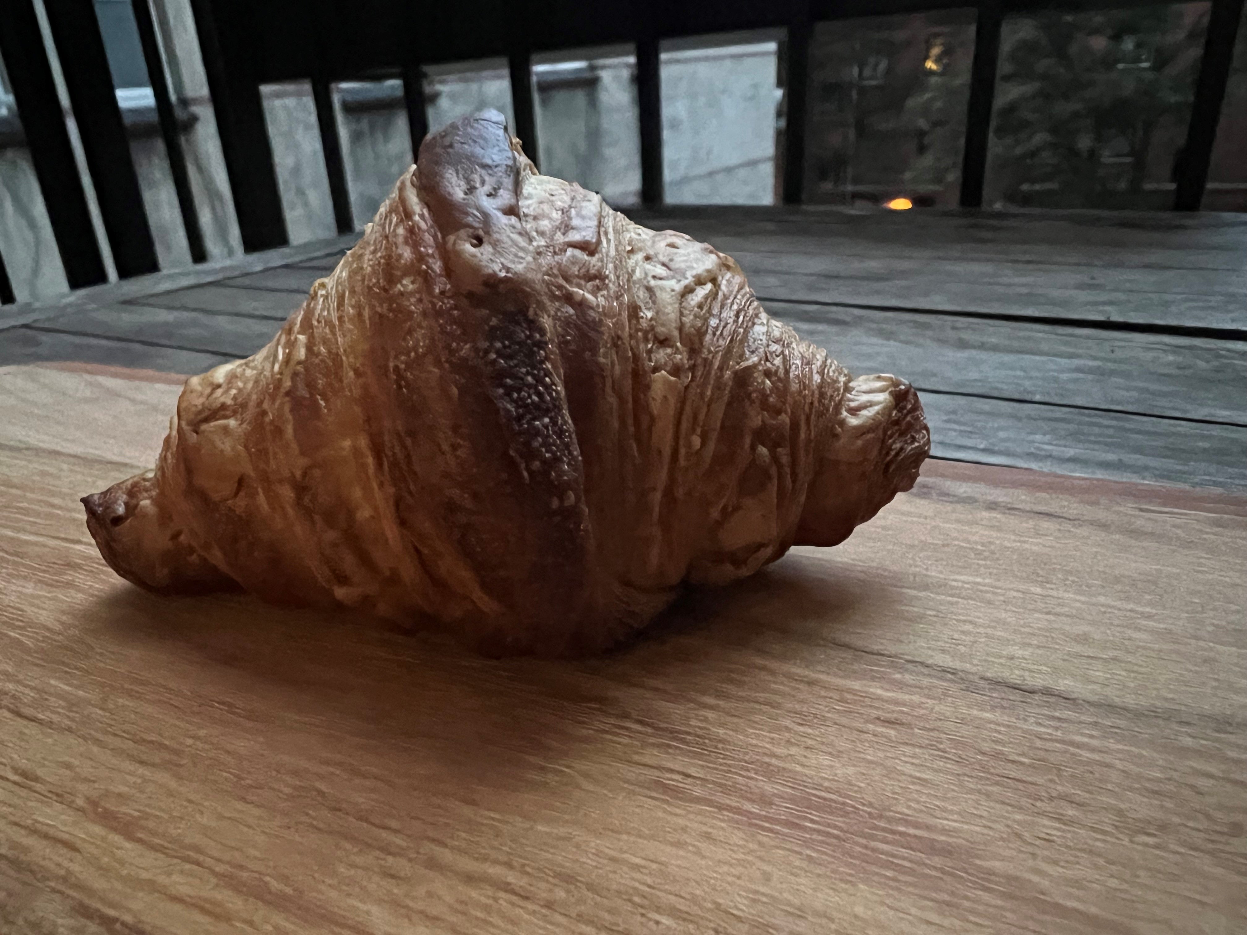 vegan croissant with spent grain flour