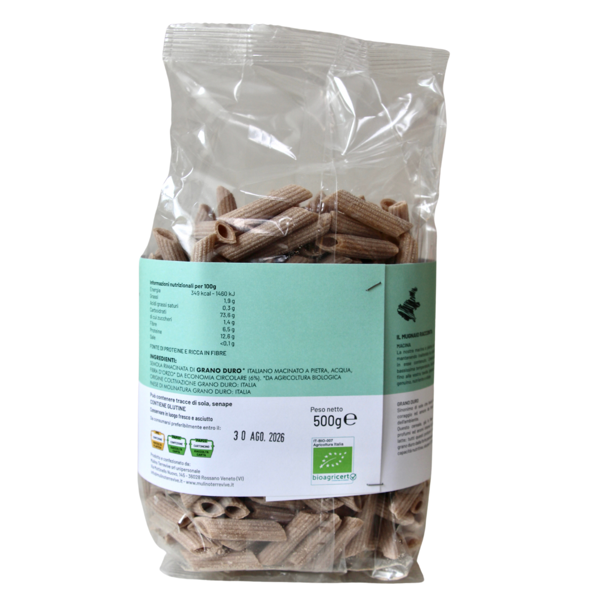 Penne Pasta with Spent Grain